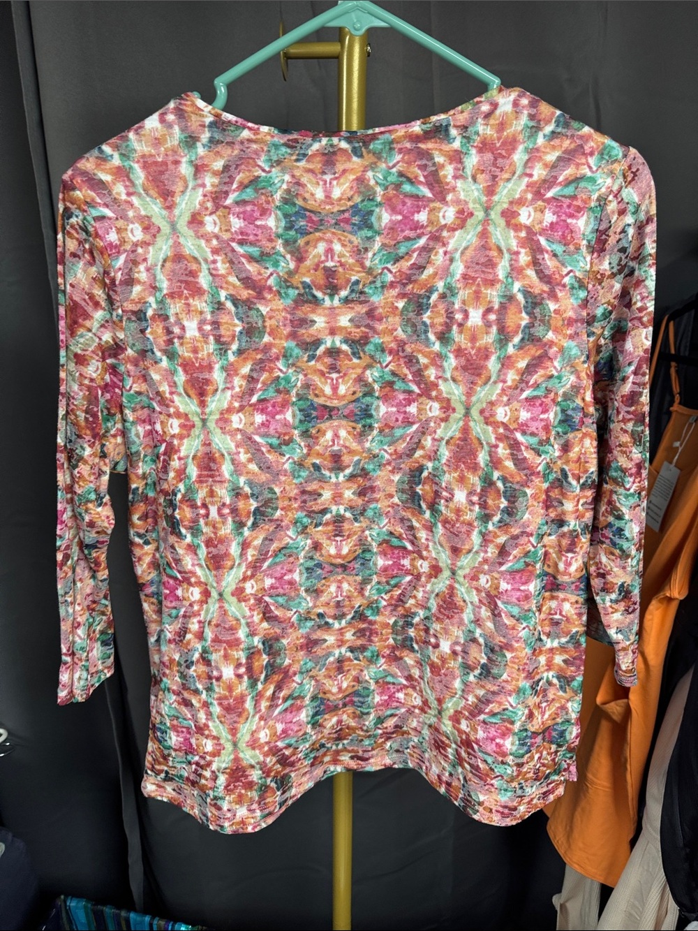 Coldwater Creek Multicolor Abstract Print Scoop Neck Top - Picture 4 of 4